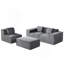 Canapé modulaire convertible avec repose-pieds et coussins, canapé modulaire en forme de L pour le salon-1060662099