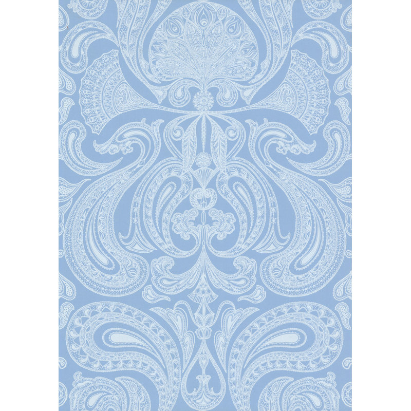 Malabar Paisley Wallpaper Roll, Pale Blue
