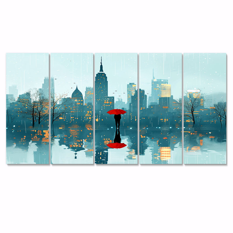 Noemie - art mural de New York, 5 pièces, H 32 po x l 80 po