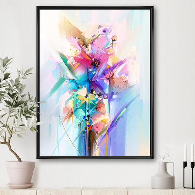Fleurs de printemps abstraites colorées - reproduction d'art sur toile