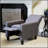 Elegant Smoke Fabric Push Back Chair With Plush Cushions And Sleek Design For Modern Home Décor-2032653452