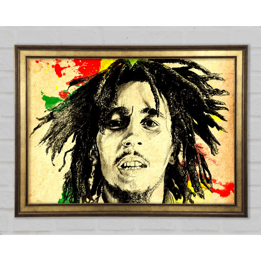 Bob Marley Splash Colour - Einzelner Bilderrahmen Kunstdrucke