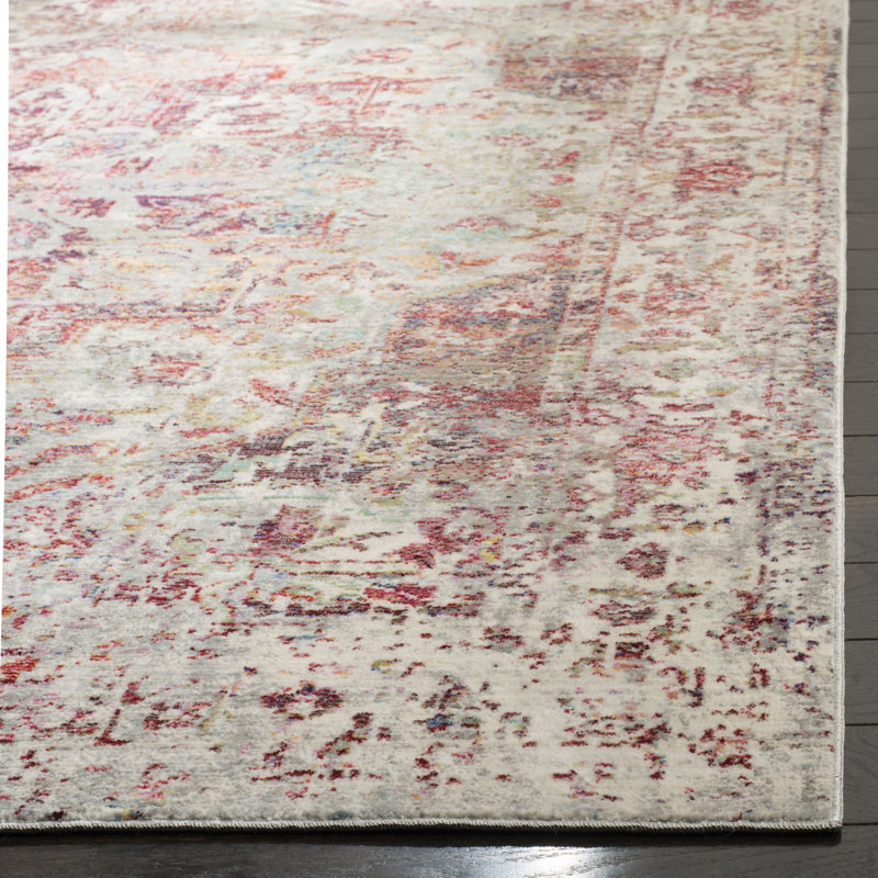 Tapis oriental gris / rouge Bettye, Tapis de couloir 2 pi 3 po x 8 pi