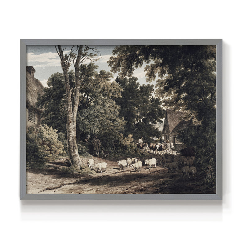 Paysages rétro-CCDCLXIV - reproduction encadrée, H 11 po x l 14 po, Gris