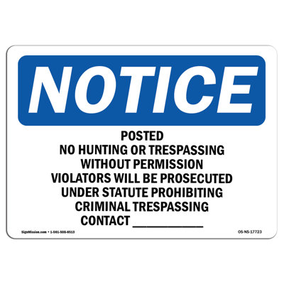 Posted No Hunting or Trespassing