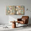 Ensemble de 1 tableau mural rustique à motif floral sur toile-129278909-129278908