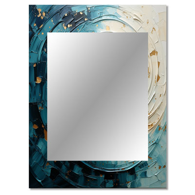 Spirals Celestial II - Abstract Spirals Mirror, Modern Decorative Wall Mirror, Printed Metal Art