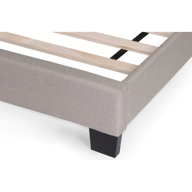 Ensemble de chambre à coucher configurable avec lit simple tapissier, Simple, Brun pâle