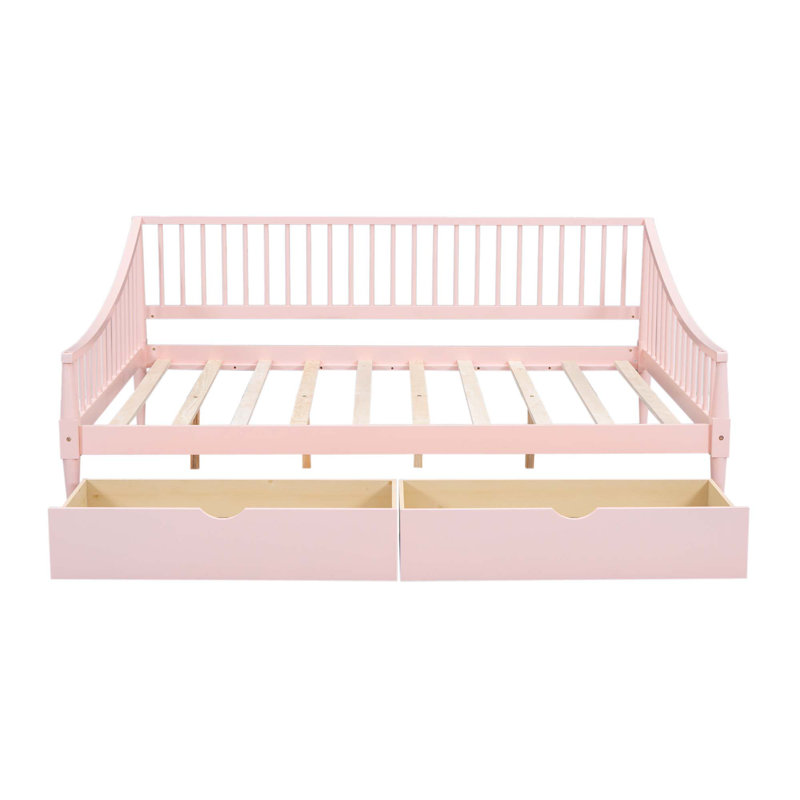 Solid Wood Full Size Daybed, Pink, Full Incorrect join