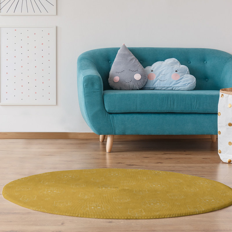 Chenille Indoor Rug, Round 5'