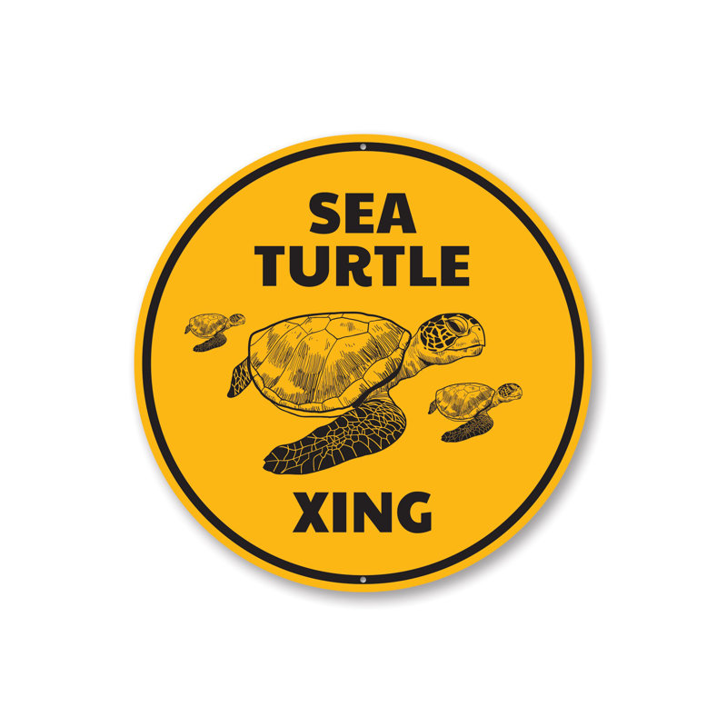 Panneau en aluminium «Turtle Crossing», H 12 po x l 12 po x P 0,04 po
