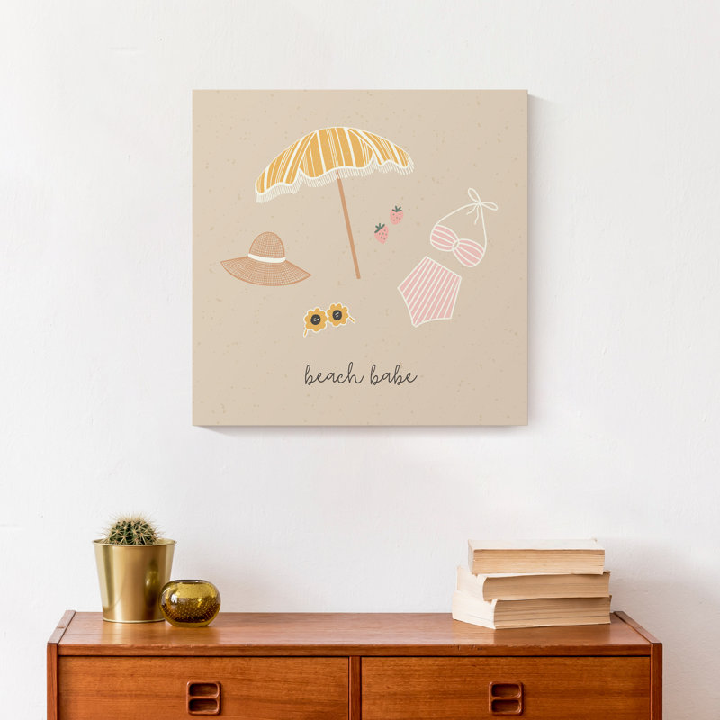 «Beach Babe Essentials», reproduction sur toile, H 12 po x l 12 po x P 1,25 po