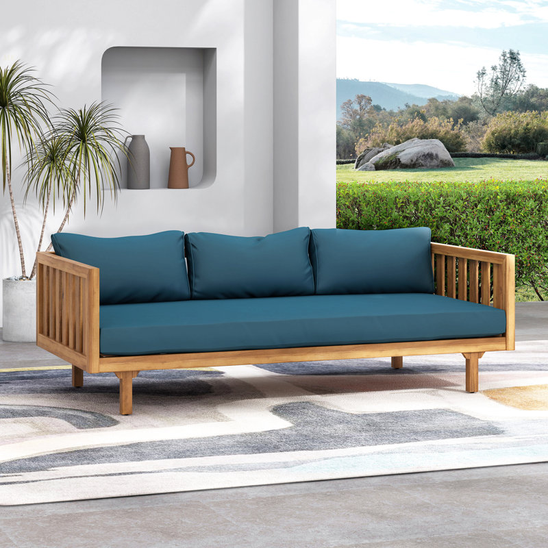 CLAREMONT 3 SEATER DAYBED, Blue, Teak