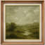 «Misty Green Meadow River Scene Wall Decor», reproduction d'art sur toile encadrée-1439639448-1439639450
