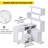 Grunewald Manicure Table L-Shaped Nail Desk with 1 Stool, Dust Collector, Two-Way Drawer, Cabinet & Storage Shelves, Rotating Reversible Manicure Workstation on Wheels-103427743