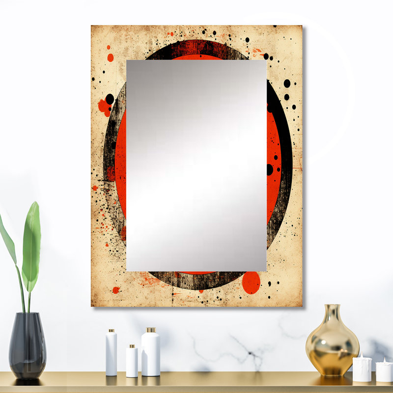 Inner Knowing Retro Circle Art - Mid-Century Modern Unique Wall Mirror Decor, Modern Large Mirror, Art imprimé en métal