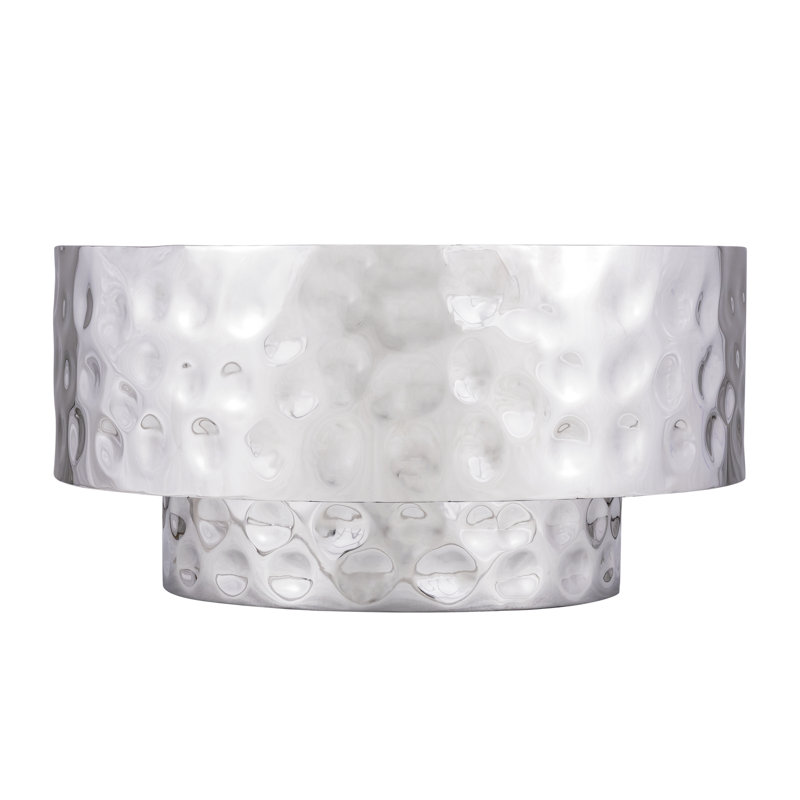 Bedingfield Hand-Hammered Coffee Table, Silver
