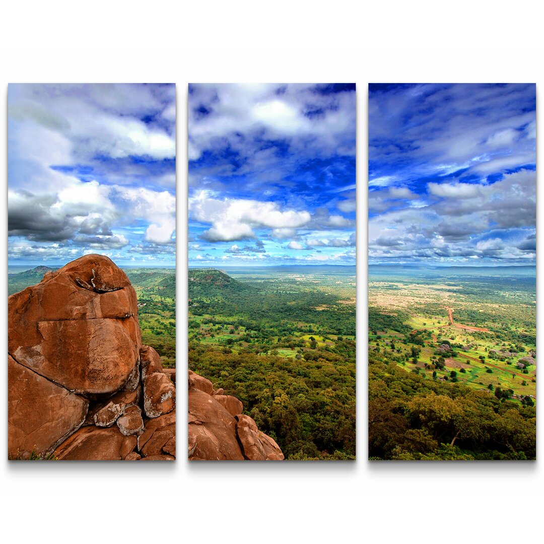 3-tlg. Leinwandbilder-Set Blick auf den Niokolo Nationalpark