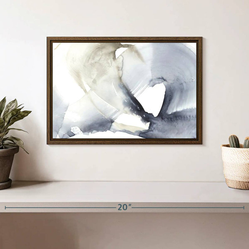 Wave Break II, 31 po x 21 po, Cadre flottant noyer