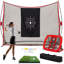 Filet de pratique de golf 10 pi x 7 pi avec filet à copeaux, double tapis de gazon, balles et tés, ensemble d'entraînement de golf intérieur / extérieur portable