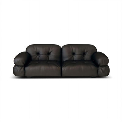 Canapé modulaire noir en similicuir