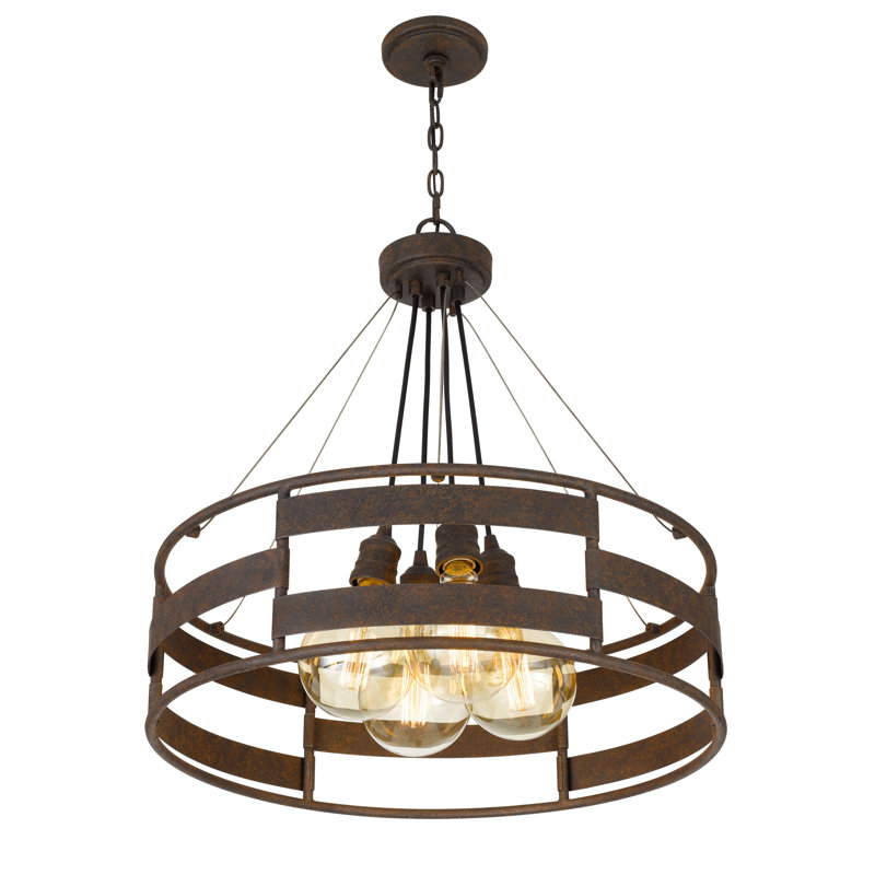 Lustre Frot avec ampoules, câble suspendu, rouille