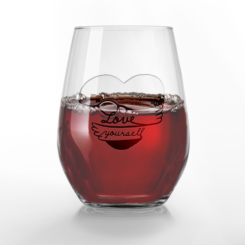 Verre à vin sans pied Love Love Yourself, Clair