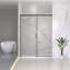 Porte de douche coulissante semi-sans cadre, verre trempé transparent de largeur variable, largeur réglable - aucune découpe requise