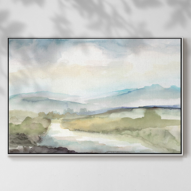 Sleepy Stream, reproduction d'art sur toile, H 25 po x l 37 po x P 2 po, Blanc