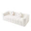 Canapé de 84,6 pouces avec deux coussins circulaires, tissu en polyester à poils longs texturé litchi et confortable