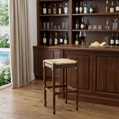 Chiem Counter Stool with Solid Wood Frame