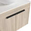 Meuble-lavabo flottant de conception moderne avec lavabo d'art en céramique et petites tablettes de rangement