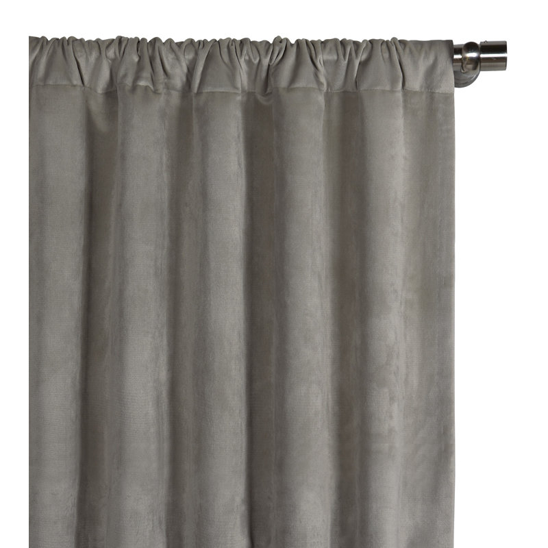 Nellis Plush Velvet Room Darkening Curtain, 48" W x 120" L, Glacier