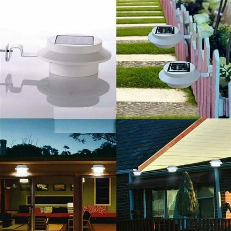Alany Low Voltage Solar Powered Integrated LED Fence Post Cap Light, White