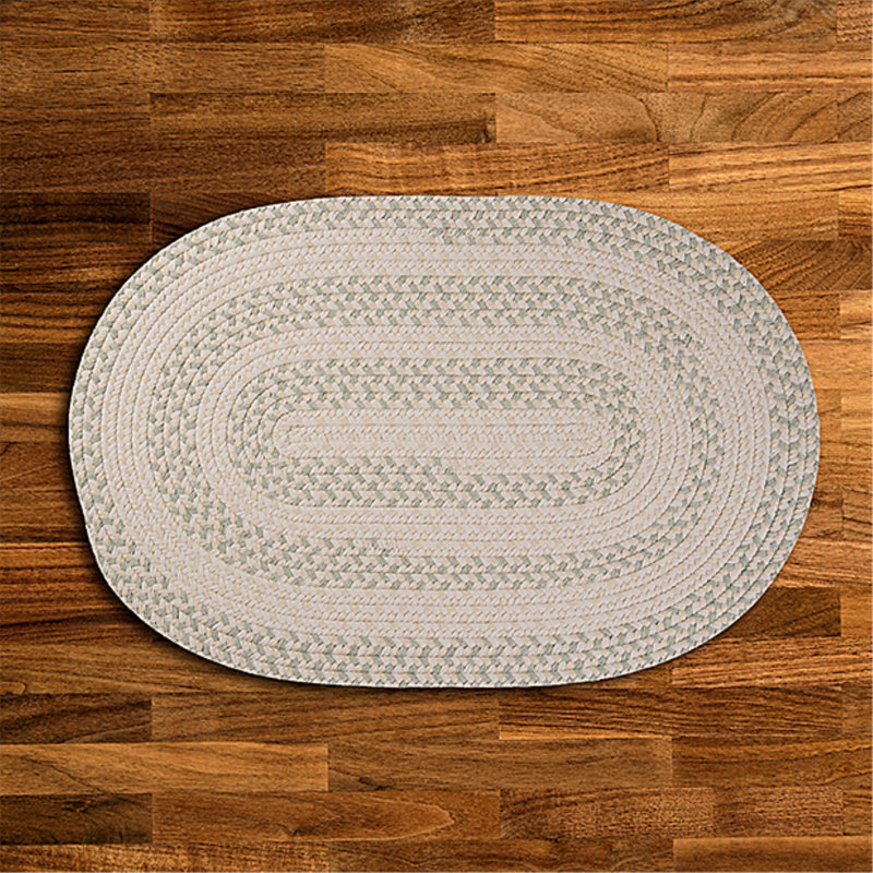 Tapis réversible en mélange de laine beige Talamantez - beige, Ovale 10 pi x 13 pi