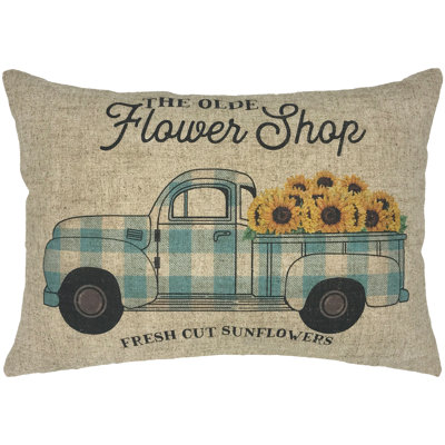  Coussin lombaire en lin Sunflower Truck