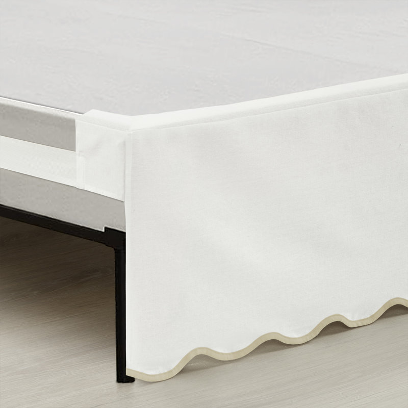 Coastal Chic Scallop Wrap Around Bed Skirt, King, Neutral