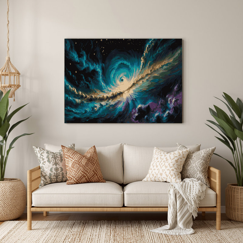 Art mural en métal «Space Cats Eye», H 132 po x l 168 po x P 0,05 po