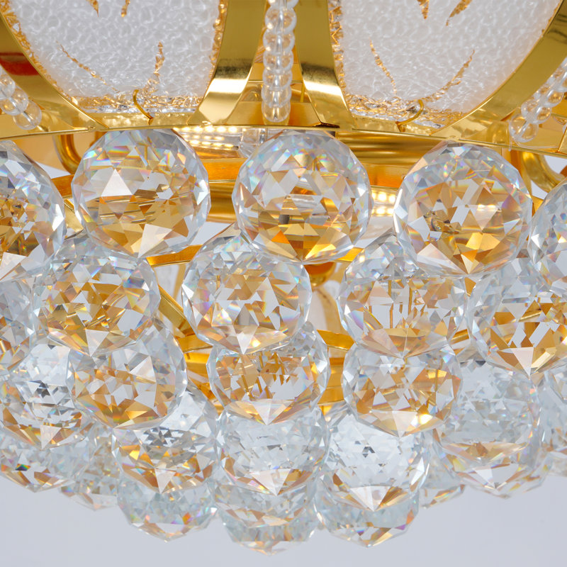 Plafonnier encastré de luxe 24 lumières à 8 lumières 24 "avec télécommande et décorations en cristal