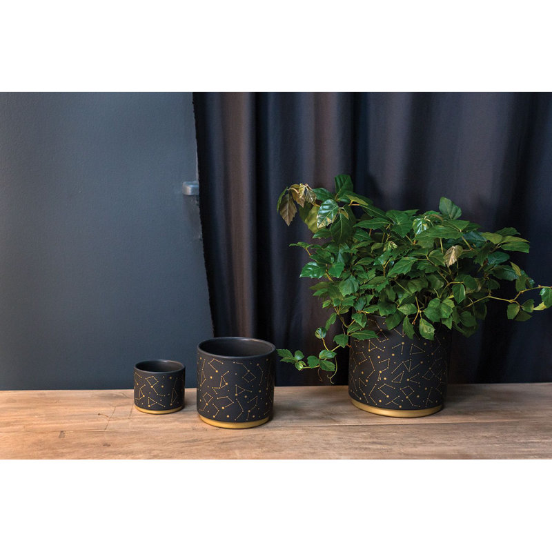 Pot à fleur en céramique Bansari, H 6,5 po x l 6,5 po x P 6,5 po