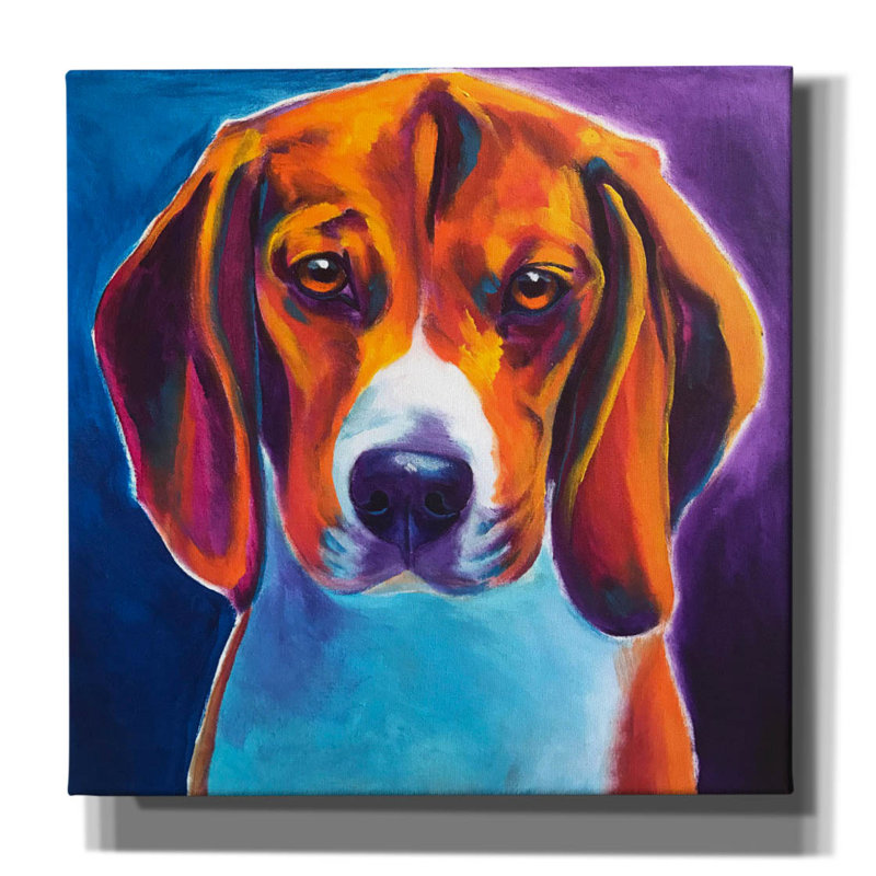 «Beagle - Chester» par Dawg Painter, H 12 po x l 12 po x P 0,75 po