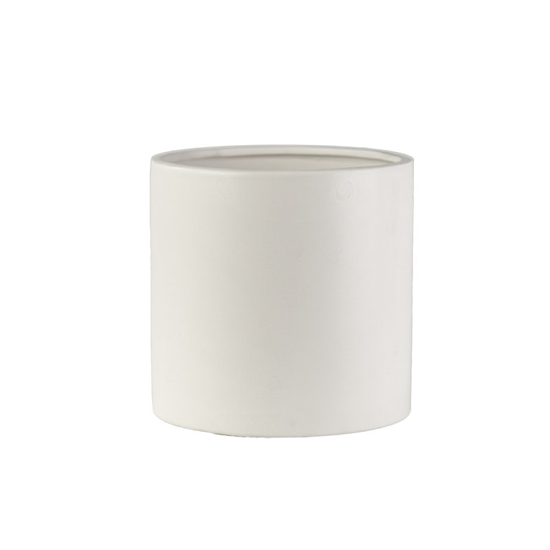 Pot de fleurs en céramique, Blanc, H 7 po x l 7 po x P 7 po