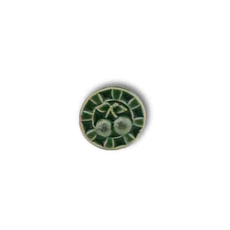 (5 Pack) 1-1/2 inch Cherry Knob Glossy, Forest Green