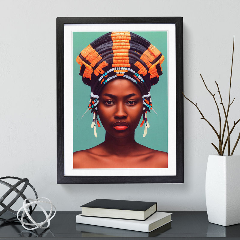 Portrait Of A Royal Woman No.3 - Single Picture Frame Print, Black Framed, 64cm H x 46cm W x 2cm D