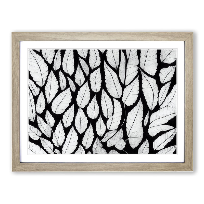 Flourishing Leaf - Single Picture Frame Painting, 46cm H x 64cm W x 2cm D, Oak