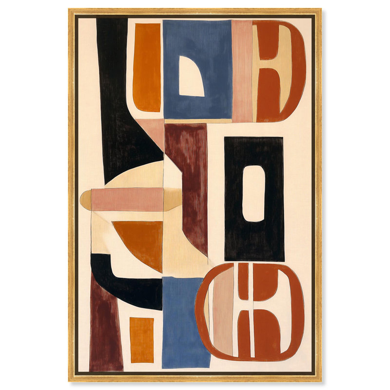 Oliver Gal Rhythmic Colorscape II Abstract - Heavy Gel Top Coat Framed Canvas Art, Gold, 55" H x 37" W