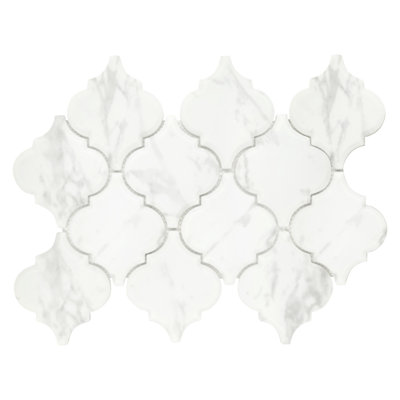 Carreau de mosaïque en verre recyclé 12 po x 9 po Arabesque