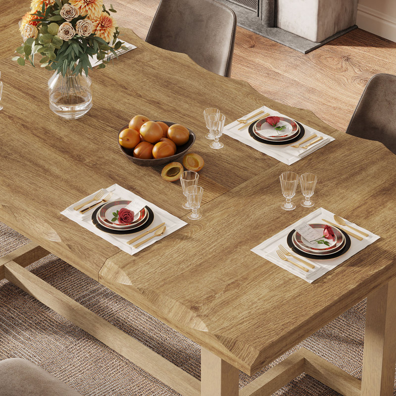 63-Inch Rectangular Wood Dining Table, Natural
