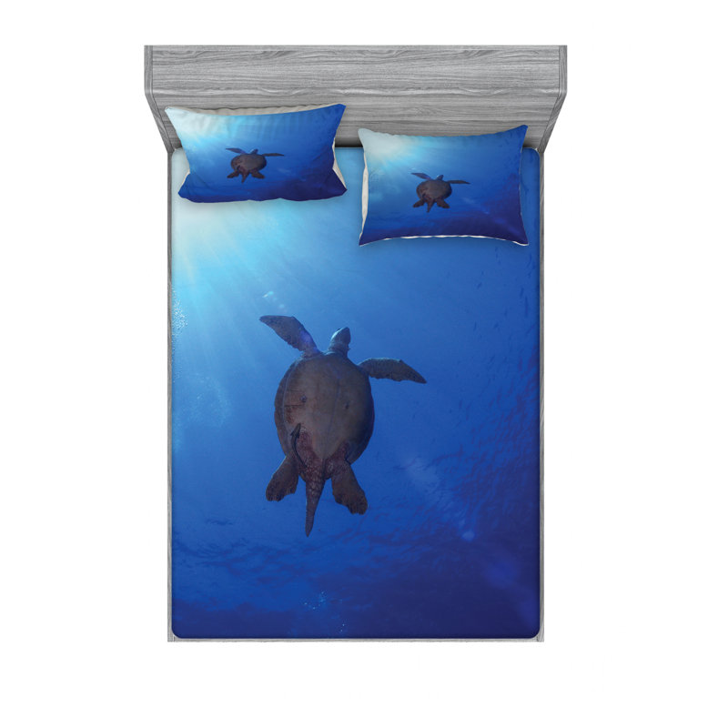 Ocean Microfiber Sheet Set, Full Sheet + Fitted Sheet + 2 Pillowcases