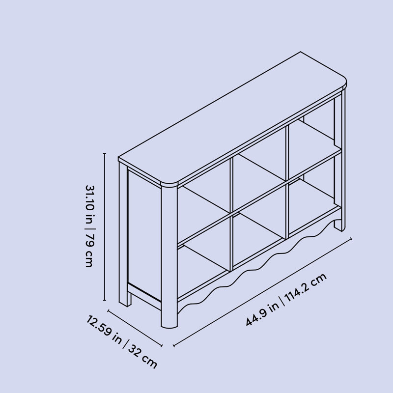 Casablanca 6 Cube Organizer Bookcase, Blush